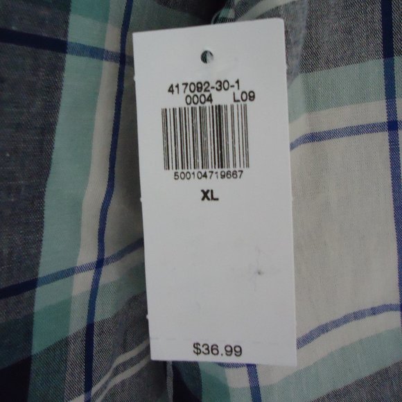 Old Navy* Men's Long‎ Sleeve Button Down Curved Hem Pocket Plaid Shirt~ Size XL - Picture 4 of 11